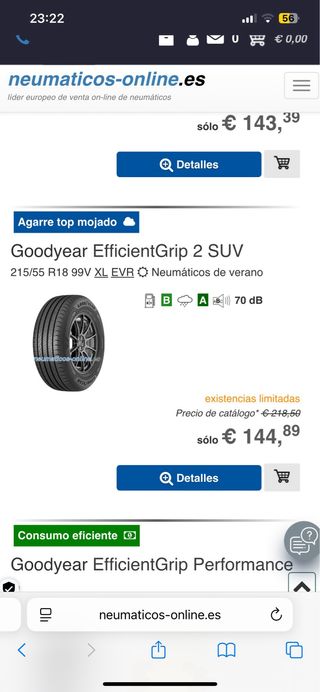 4 Neumáticos Goodyear 215/55R18 99V