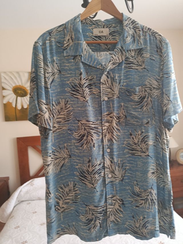 Camisa CA azul estampada M