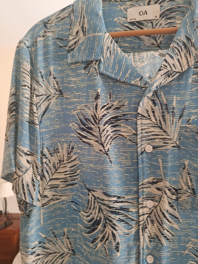 Camisa CA azul estampada M