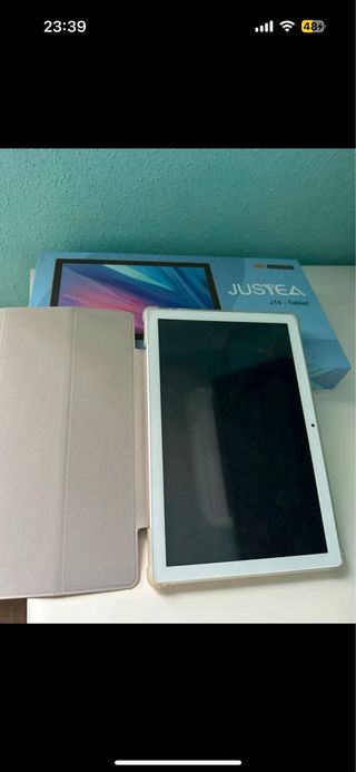 Tablet Android 10" blanca y dorada