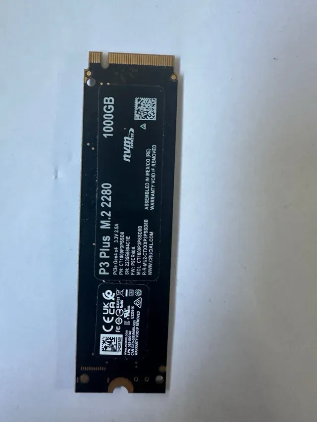 Crucial P3 Plus 1TB SSD M.2 3D NAND NVMe(604C1E)