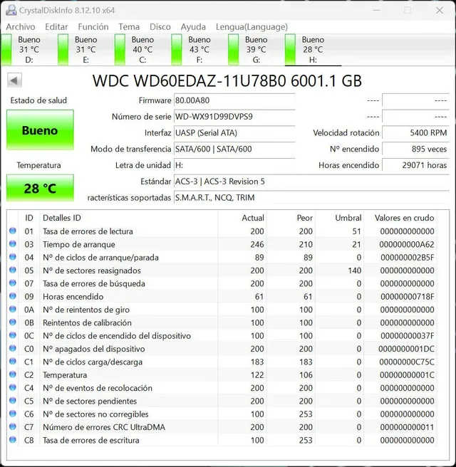 Disco Duro WDC 6TB - 9DVPS9