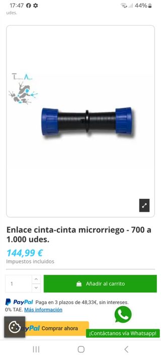 Cinta Goteo Aquatraxx-8000 (2286metros)