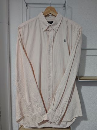 Camisa Scalpers Oxford L rayas beige