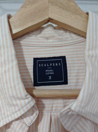 Camisa Scalpers Oxford L rayas beige