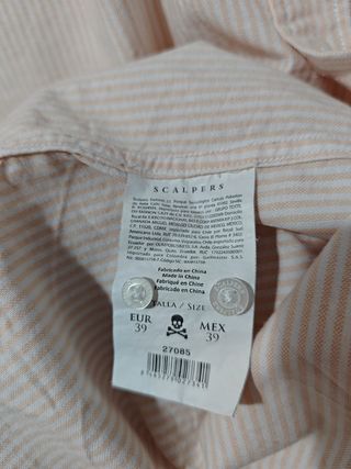 Camisa Scalpers Oxford L rayas beige