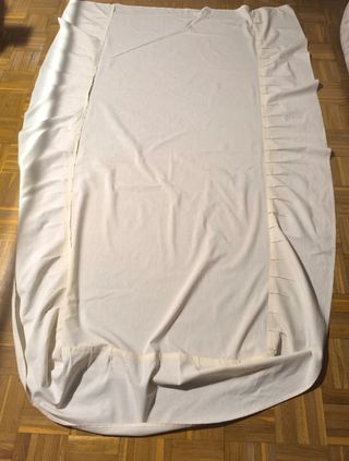 Cubre somier beige 90cm - tela