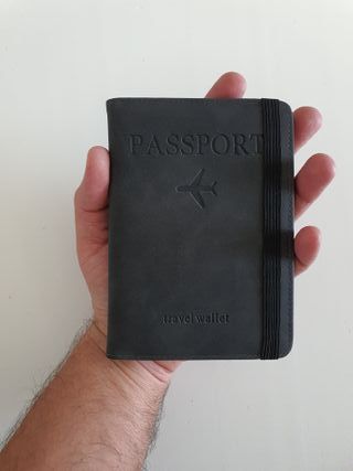 Cartera viaje para pasaporte documentación [Negro]