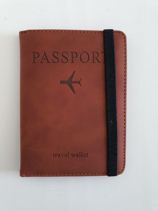 Cartera viaje pasaporte documentación [Marrón]