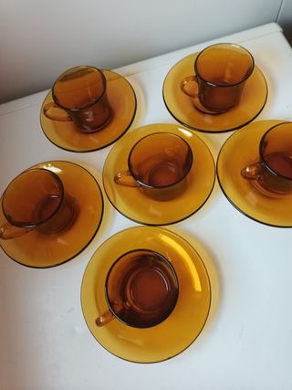 Gioco 6 Tazze da Caffè Duralex Marrone Mai Usate