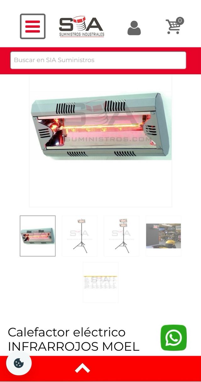 Estufa infrarrojos MOEI 2000W.