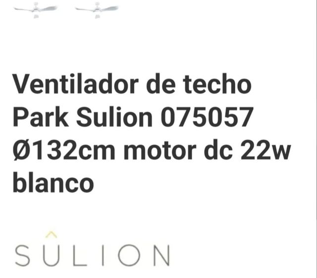 Ventilador de techo blanco - 3 aspas