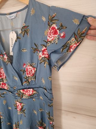 Vestido floral azul mujer