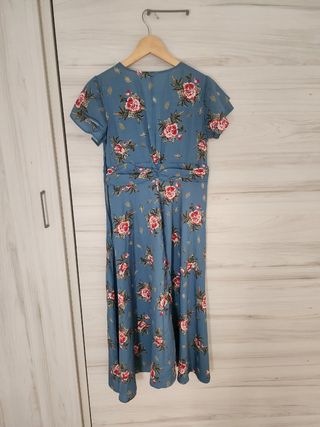 Vestido floral azul mujer