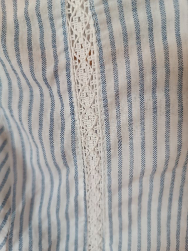 Blusa bordad rayas azules