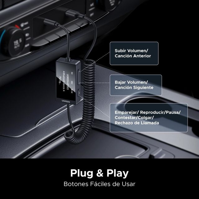 UGREEN Receptor Transmisor Bluetooth 5.4 USB 