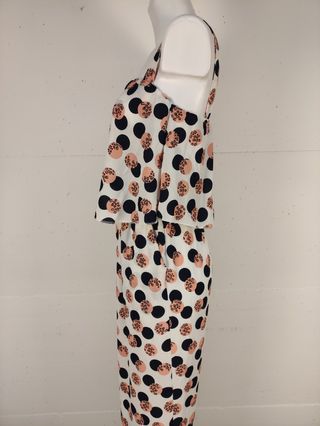 Abito Pantalone estiva a pois rosa e bianca