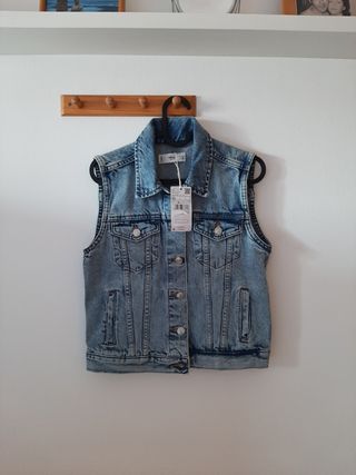 Chaleco vaquero MANGO - Azul - Nuevo