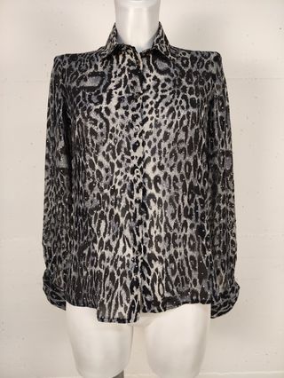 Camicia Leopardo Grigio Nero