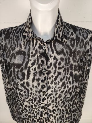 Camicia Leopardo Grigio Nero