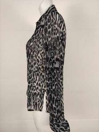 Camicia Leopardo Grigio Nero
