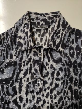 Camicia Leopardo Grigio Nero
