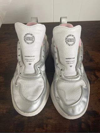 Adidas SuperCourt - 39.5 Plata/Blanco