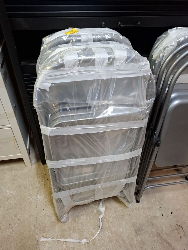 Silla plegable metalica gris