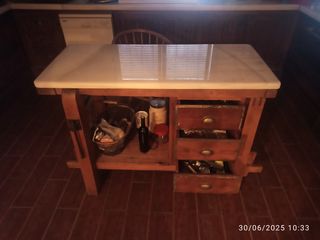 Isla cocina vintage: mueble carpintero