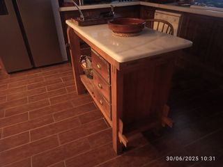 Isla cocina vintage: mueble carpintero
