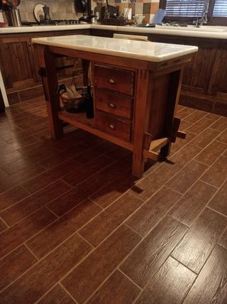 Isla cocina vintage: mueble carpintero