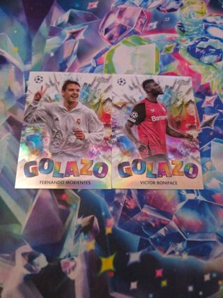 2 Cromos Golazo Morientes & Boniface