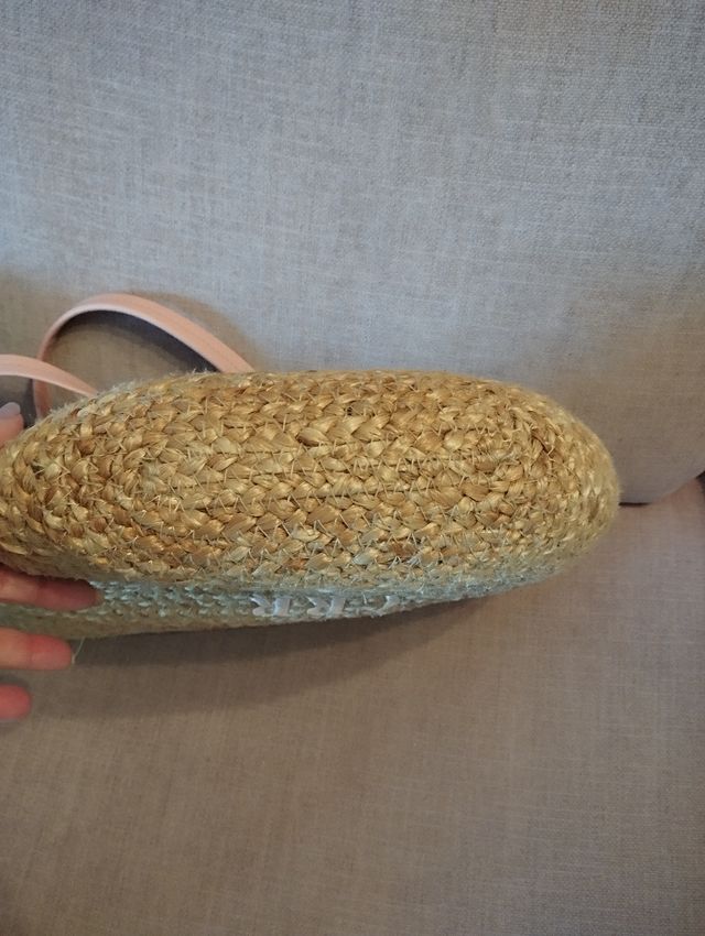 Capazo rafia asas rosas