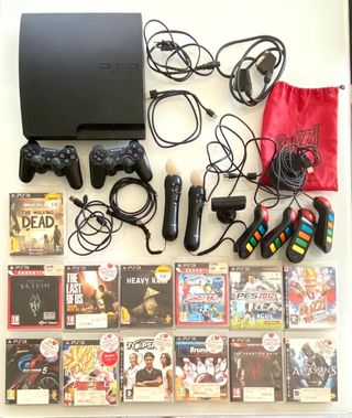 PS3 + 8 juegos + accesorios. Juntos o separados