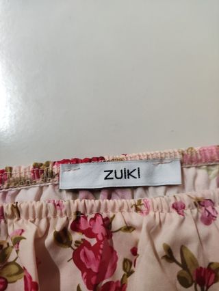 Top Zuiki fiori beige rosa