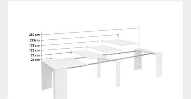 Mesa blanca extensible de madera