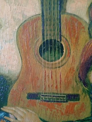 Cuadro óleo lienzo mujer guitarra