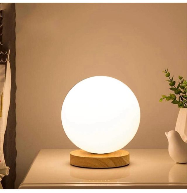 Lampada da tavolo notte - Legno e vetro