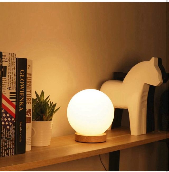 Lampada da tavolo notte - Legno e vetro