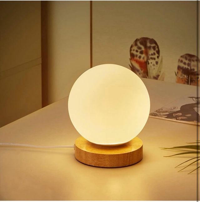 Lampada da tavolo notte - Legno e vetro