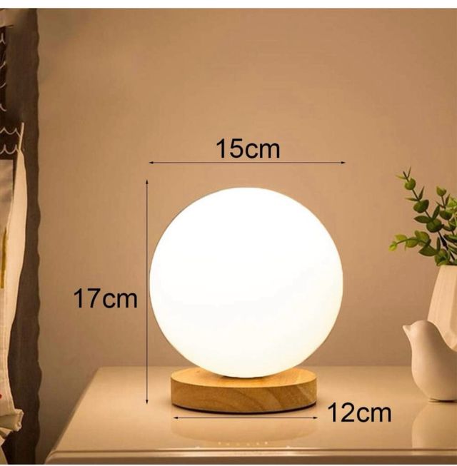 Lampada da tavolo notte - Legno e vetro