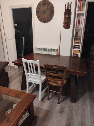 Mesa de madera maciza 150x90 extensible a 240cm