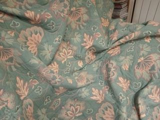Manta reversible 1,75x2,50 - Beige/Verde/rosa.
