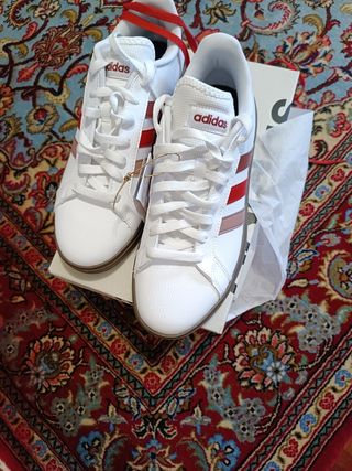 Adidas nuove,scarpa sportive,bianco-rosse