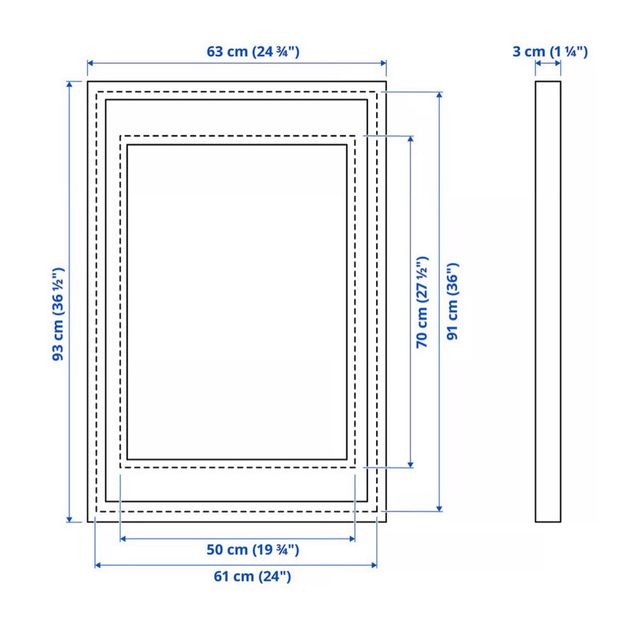 Marco Ribba 61x91cm Negro IKEA