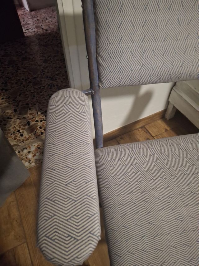 Sillón vintage metal y tela