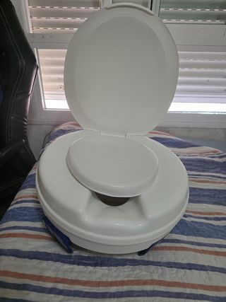 Silla Ducha WC Pies abatibles con inodoro, complet