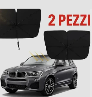 2 Pezzi Parasole Auto 140x80cm NUOVI