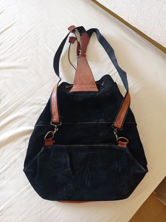 Mochila ante marrón-negro