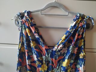 Vestido Zara M - Azul estampado
